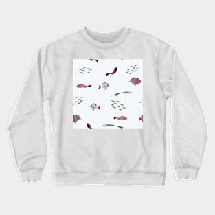 Ocean Fish on Pale Blue Crewneck Sweatshirt